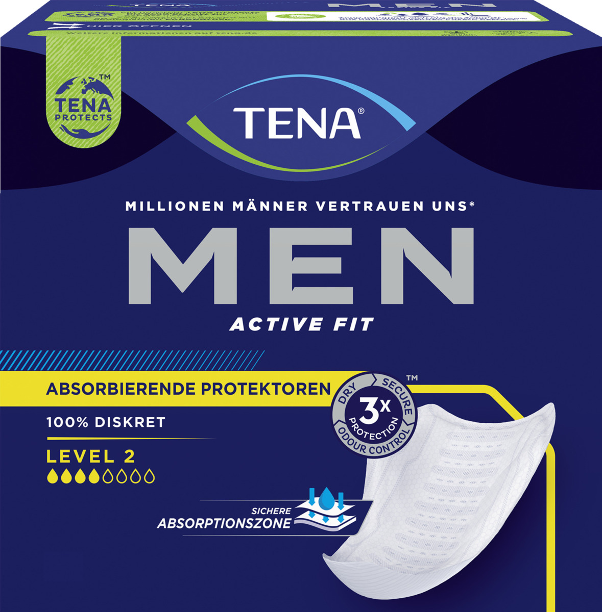 Bild 1 von TENA Men Active Fit Absorbierende Protektoren Einlagen Level 2 Vorratspack