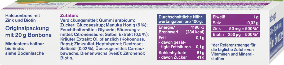 Bild 4 von tetesept Hals Bonbons Salbei + Manuka Honig