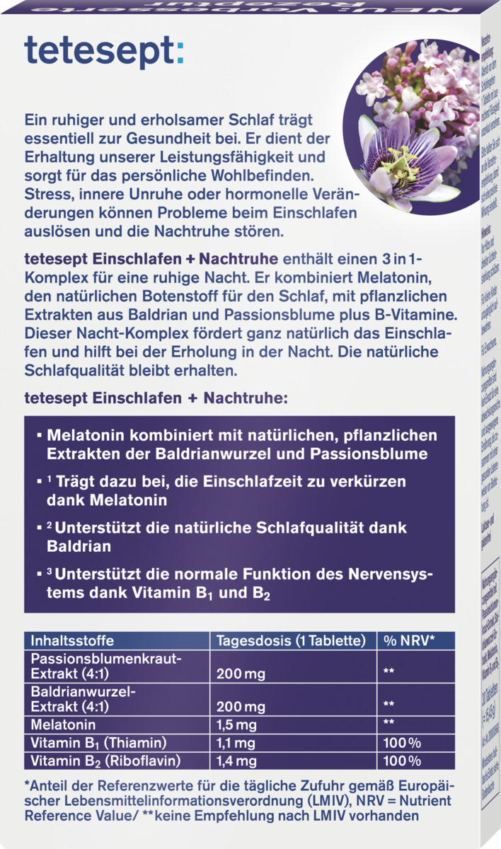 Bild 4 von tetesept Einschlafen + Nachtruhe Tabletten