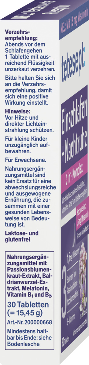 Bild 3 von tetesept Einschlafen + Nachtruhe Tabletten