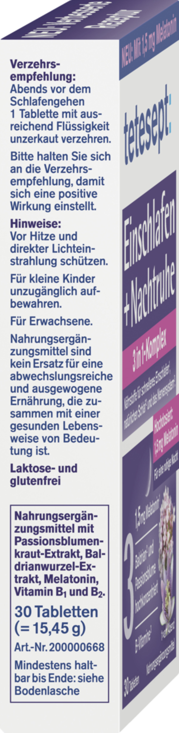 Bild 3 von tetesept Einschlafen + Nachtruhe Tabletten