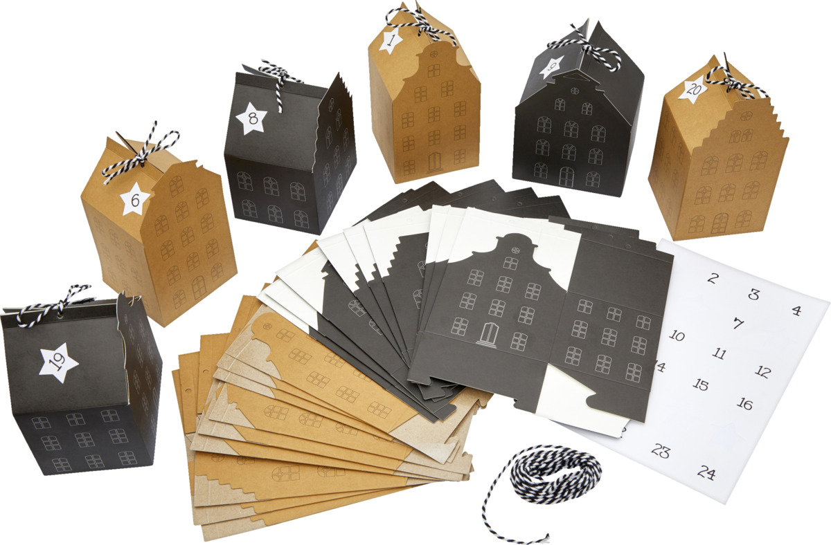 Bild 1 von IDEENWELT 24 Adventskalender-Boxen schwarz / braun