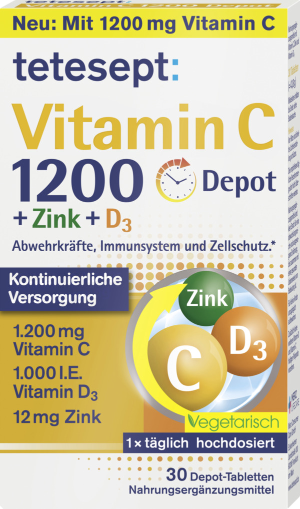 Bild 1 von tetesept Vitamin C 1200 Depot Tabletten