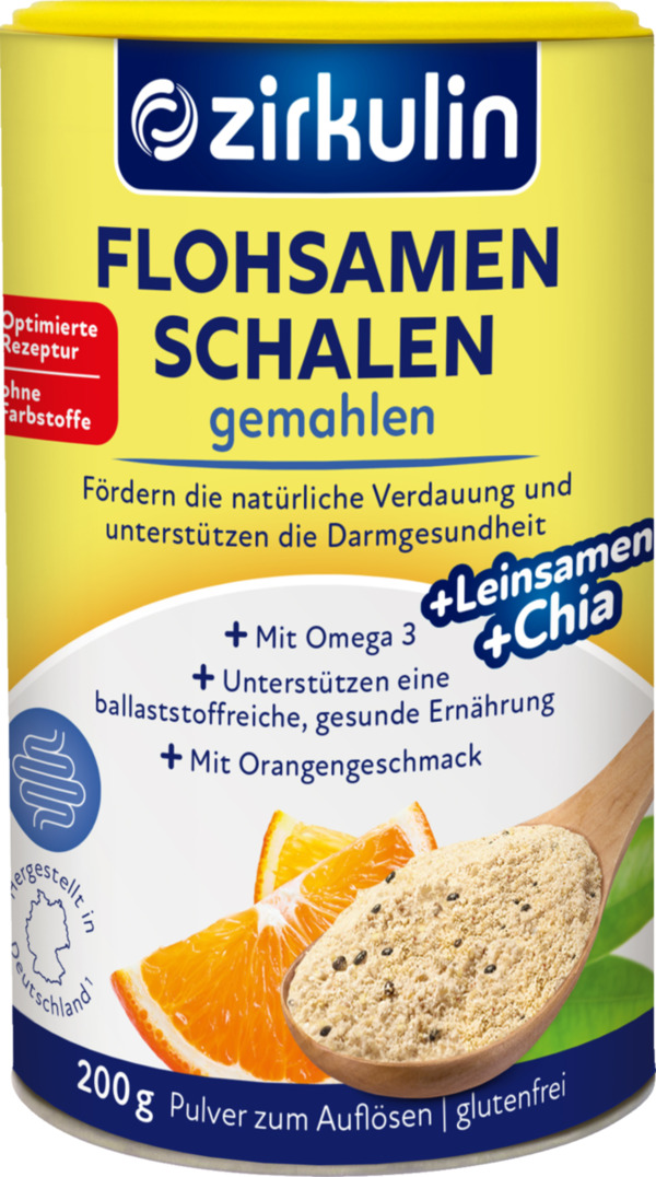 Bild 1 von Zirkulin Flohsamenschalen gemahlen Orange + Leinsamen + Chia