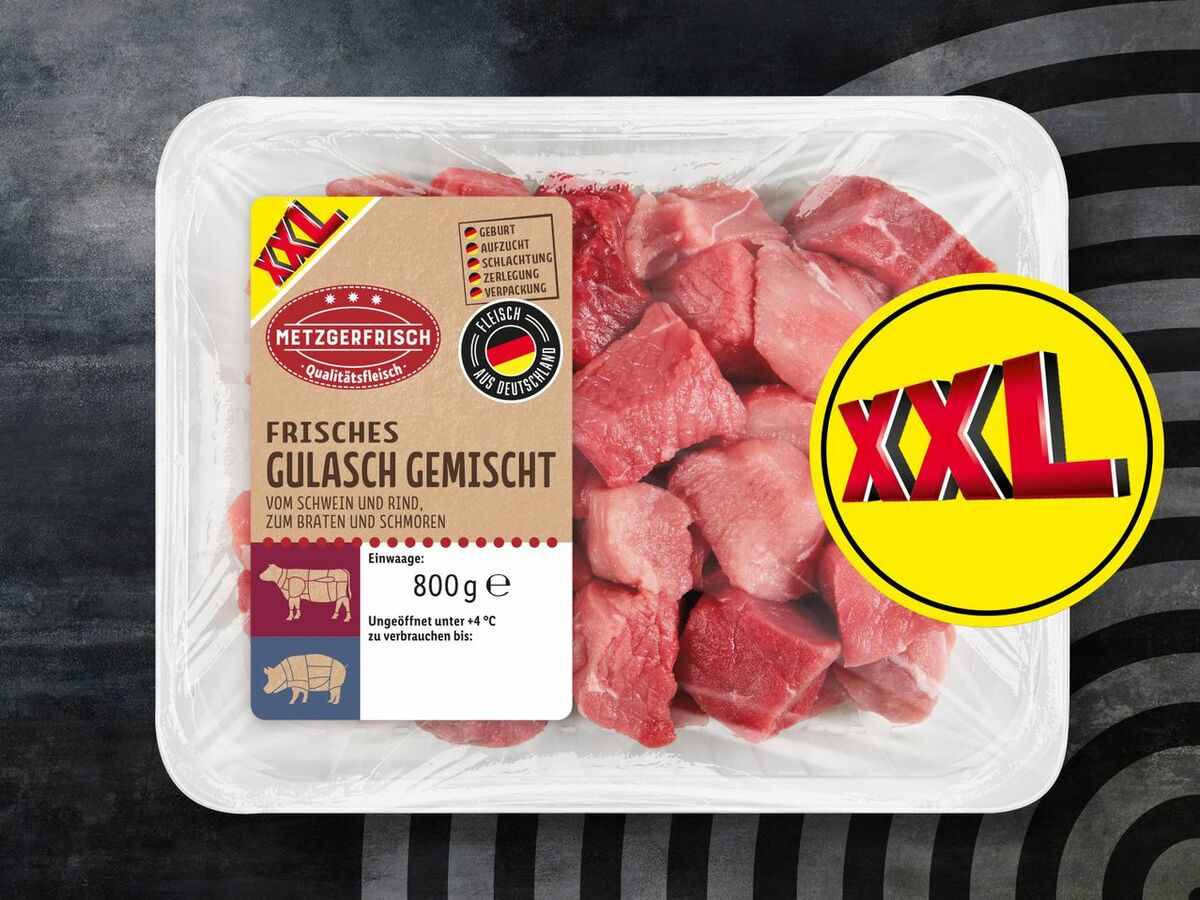 Metzgerfrisch Frisches Gulasch, gemischt XXL, 800 g von Lidl ansehen!