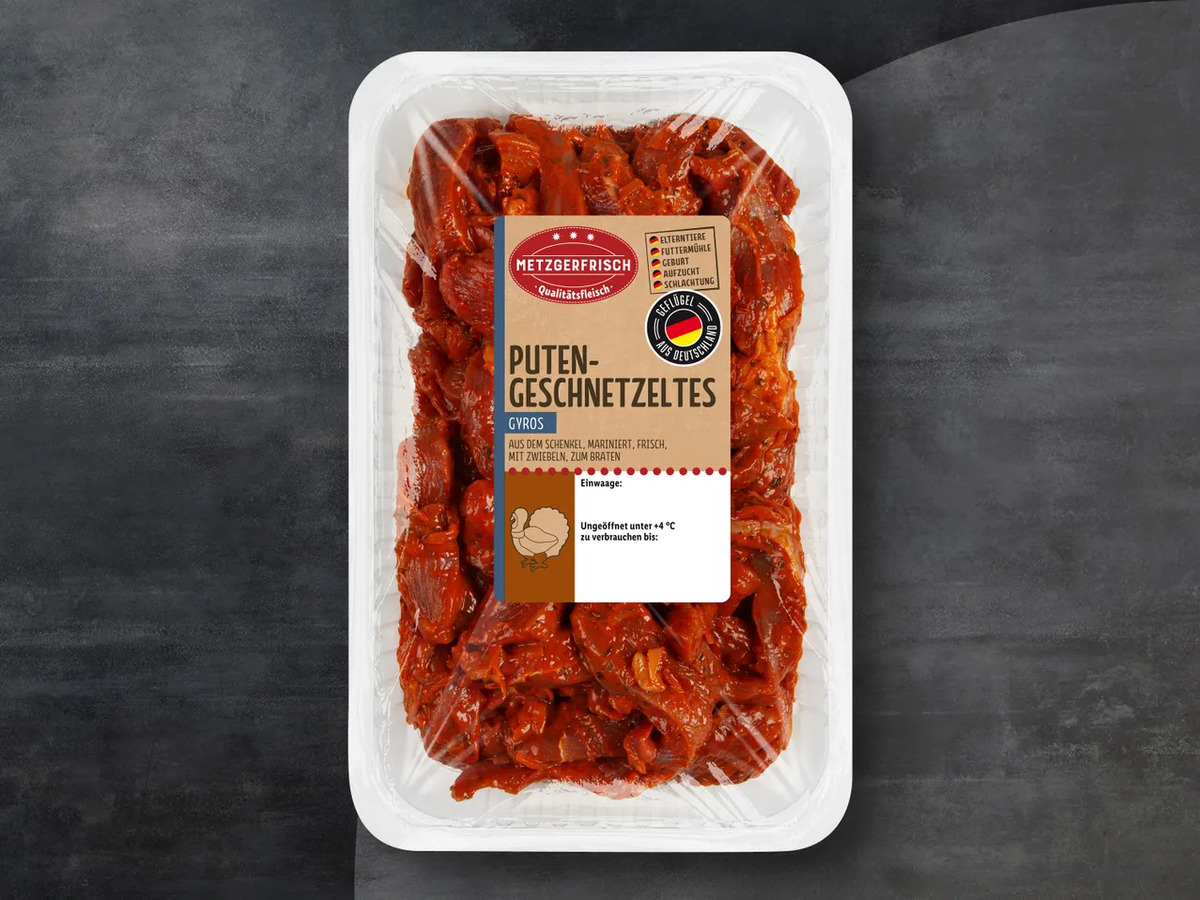 Metzgerfrisch Putengeschnetzeltes Gyros, 1 kg von Lidl ansehen! Metzgerfrisch Putengeschnetzeltes Gyros, 1 kg von Lidl ansehen!