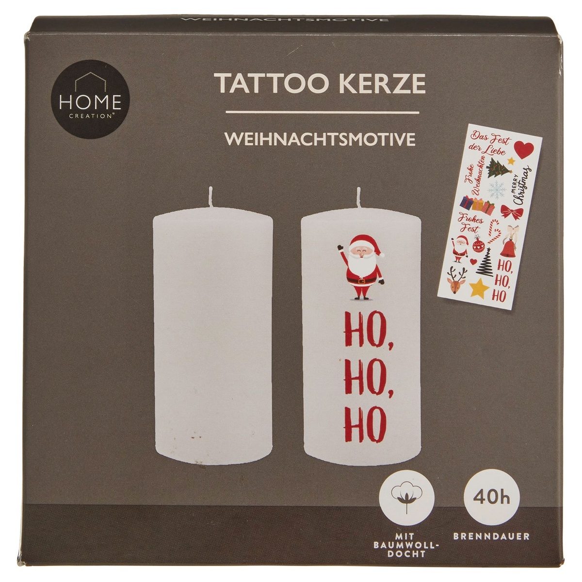 Bild 1 von HOME CREATION Tattoo-Kerzen, 2er-/4er-Packung
