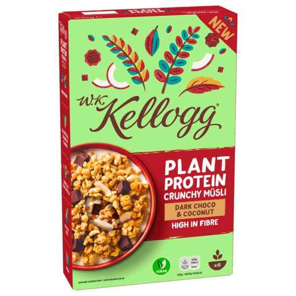 Bild 1 von W.K. Kellog Plant Protein Crunchy Müsli Dark Choco & Coconut 300g