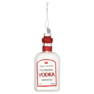Baumschmuck Vodka mit Glitzer