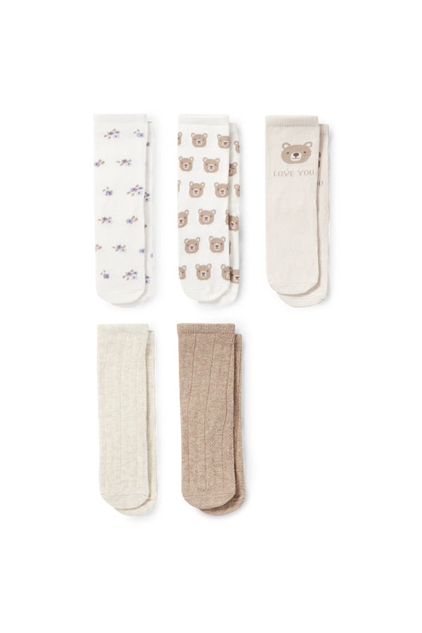 Bild 1 von C&A Multipack 5er-Bärchen-Baby-Socken mit Motiv, Beige, Größe: 21-23