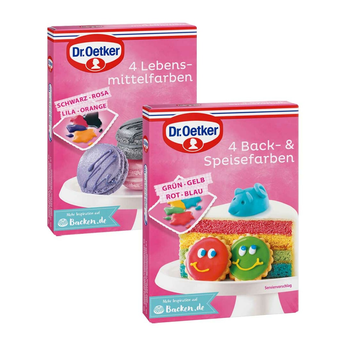 DR. OETKER 4 LEBENSMITTELFARBEN oder 4 BACK- & SPEISEFARBEN je 80-g ...