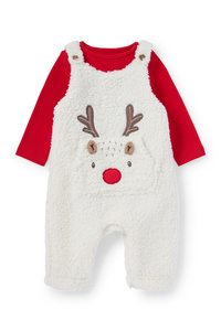 C&A Rudolf-Baby-Weihnachts-Outfit-2 teilig, Rot, Größe: 56