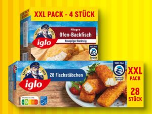 Iglo Fisch-/Backfisch-Stäbchen/Filegro Ofen-Backfisch XXL, 
         840/728/480 g