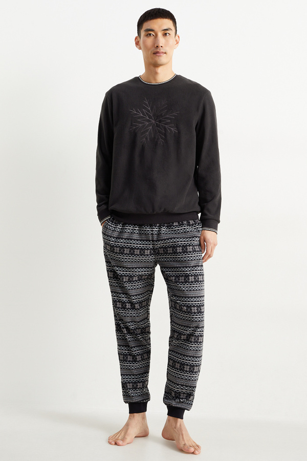 Bild 1 von C&A Weihnachts-Fleece-Pyjama, Schwarz, Größe: 3XL