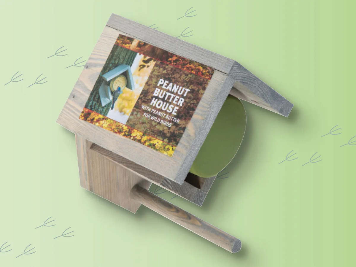 Bild 1 von Vogelhaus mit Erdnussbutter für Wildvögel, 
         Stück