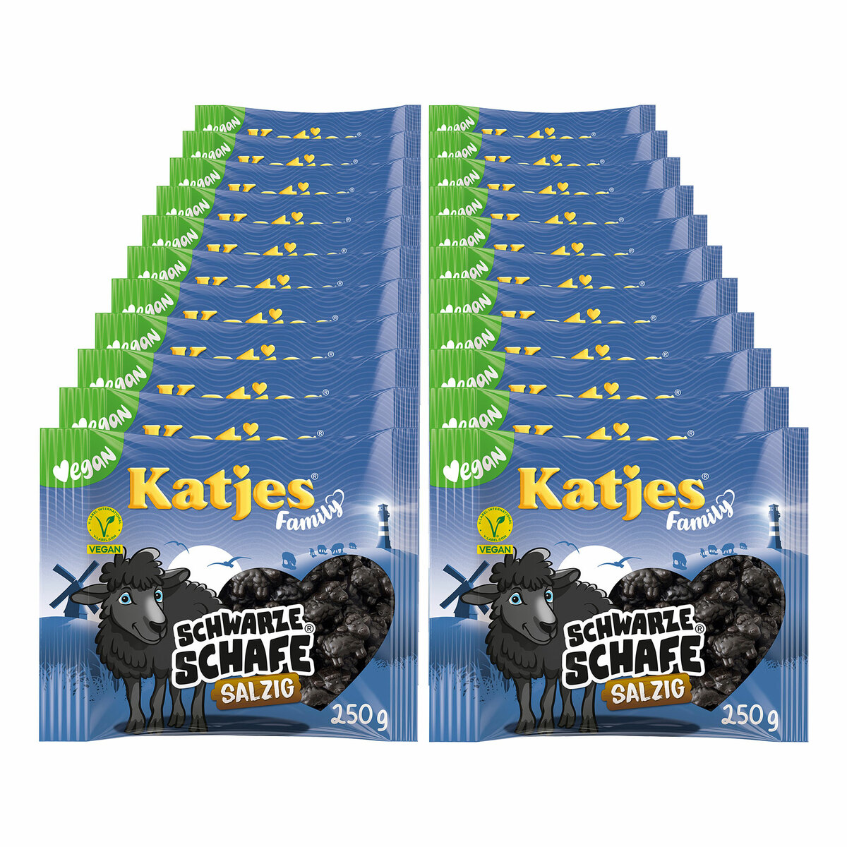 Bild 1 von Katjes Family Fruchtgummi Schwarze Schafe Salzig 250 g, 22er Pack