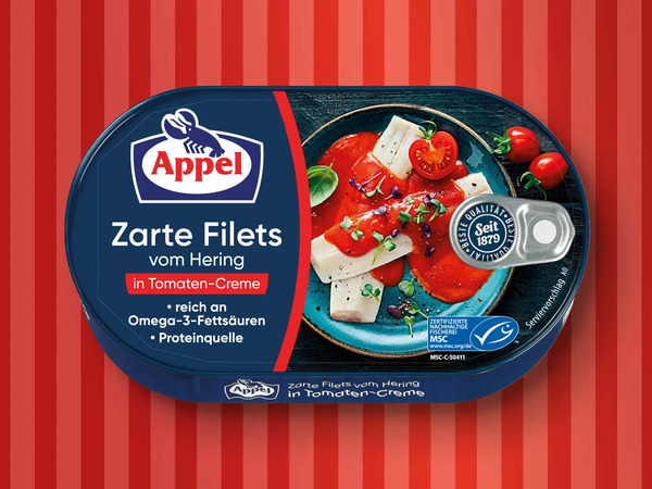 Bild 1 von Appel MSC Heringsfilets in Tomaten-Creme, 
         200 g