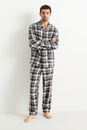 Bild 1 von C&A Flanell-Pyjama-kariert, Grau, Größe: S