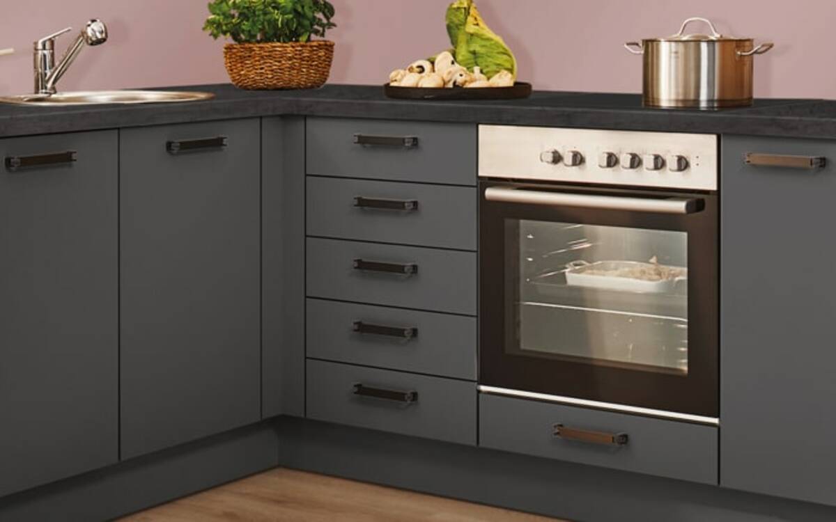 Bild 2 von Pino - Einbauküche PN 80/PN 200, graphit/Antikrosa, inkl. Elektrogeräte