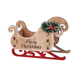 Weihnachts-Schlitten aus Holz zum Befüllen 18,5 x 11,5 cm