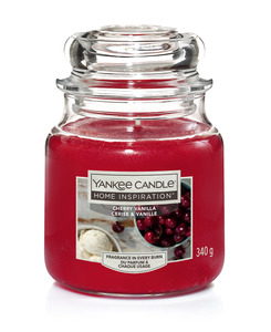 Yankee Candle Duftkerze Mittleres Glas Cherry Vanilla 340 g, rot