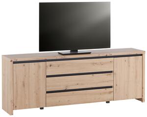 Sideboard Larios B in Schwarz/Eiche Artisan, Schwarz, Eiche Artisan