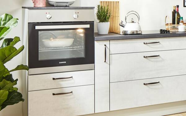 Bild 2 von Pino - Einbauküche PN 100, Beton weißgrau Nachbildung, inkl. Elektrogeräte