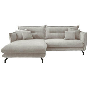Livetastic Ecksofa, Silber, Textil, 4-Sitzer, Füllung: Schaumstoff, L-Form, 255x180 cm, Rücken echt, Armteil links, rechts, Wohnzimmer, Sofas & Couches, Wohnlandschaften, Ecksofas