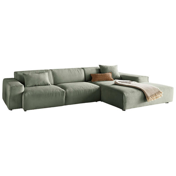 Bild 1 von Pure Home Lifestyle Ecksofa 9125, Grün, Textil, 4-Sitzer, Ottomane rechts, L-Form, 299x189 cm, Blauer Engel, Goldenes M, Made in EU, Oeko-Tex® Standard 100, DGM-Emissionslabel, seitenverkehrt erhä