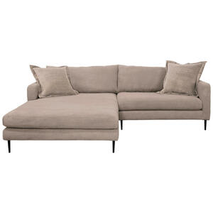 P & B Ecksofa, Hellbraun, Textil, 2-Sitzer, L-Form, 260x165x84 cm, Liegefunktion, Rücken echt, Wohnzimmer, Sofas & Couches, Wohnlandschaften, Ecksofas