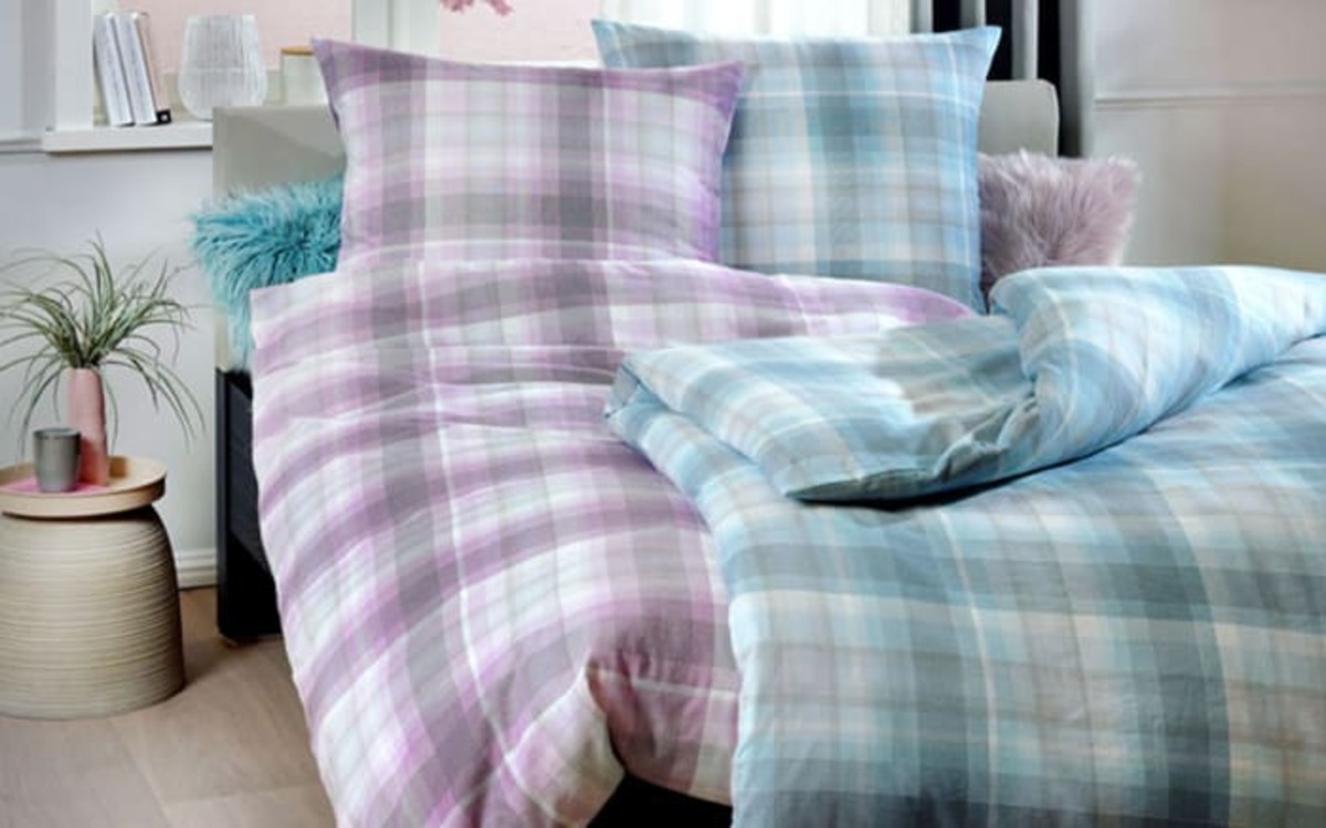 Bild 2 von Bettwäsche Baumwoll-Flanell, blau, 135 cm x 200 cm