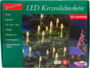 TrendLine LED Kerzenlichterkette 30 LED weiß 30 LED, weiß