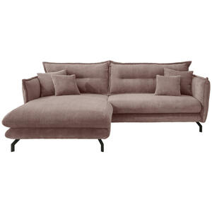 Livetastic Ecksofa, Rosa, Textil, 4-Sitzer, Füllung: Schaumstoff, L-Form, 255x180 cm, Rücken echt, Armteil links, rechts, Wohnzimmer, Sofas & Couches, Wohnlandschaften, Ecksofas