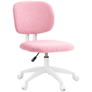 Bild 1 von Vinsetto Bürostuhl, Ergonomischer Schreibtischstuhl, Höhenverstellbarer Computerstuhl ohne Armlehne, Drehstuhl für Arbeitszimmer, Samt, Rosa