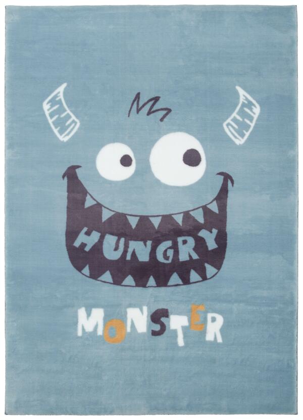 Bild 1 von Kinderteppich Monster in Blau ca. 120x170cm, Blau