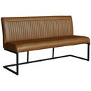 Bild 1 von Ambia Home Sitzbank, Cognac, Metall, Leder, Echtleder, Büffelleder, 3-Sitzer, 170x92x63 cm, Esszimmer, Bänke, Sitzbänke