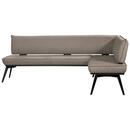 Bild 1 von Carryhome Eckbank, Schwarz, Taupe, Holz, Metall, Textil, Buche, massiv, Eckteil, Ottomane rechts, 235x165 cm, Stoffauswahl, Esszimmer, Bänke, Eckbänke