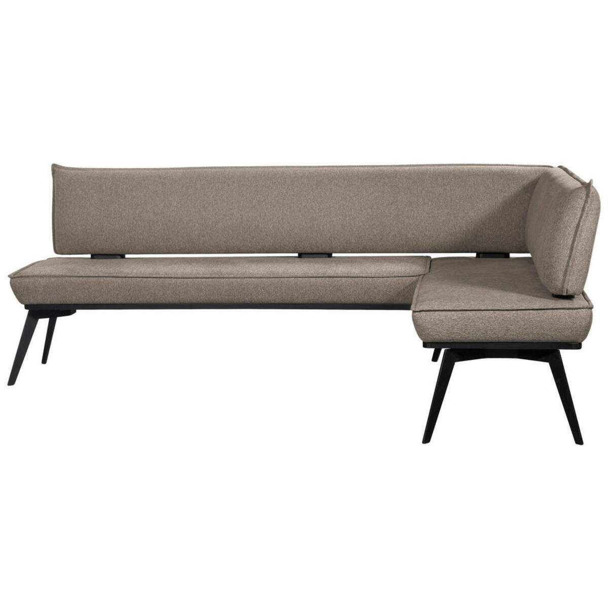 Bild 1 von Carryhome Eckbank, Schwarz, Taupe, Holz, Metall, Textil, Buche, massiv, Eckteil, Ottomane rechts, 235x165 cm, Stoffauswahl, Esszimmer, Bänke, Eckbänke