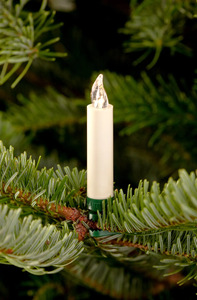 Krinner Lumix Weihnachtsbaumkerzen Classic mini Basisset 12 LED elfenbein
