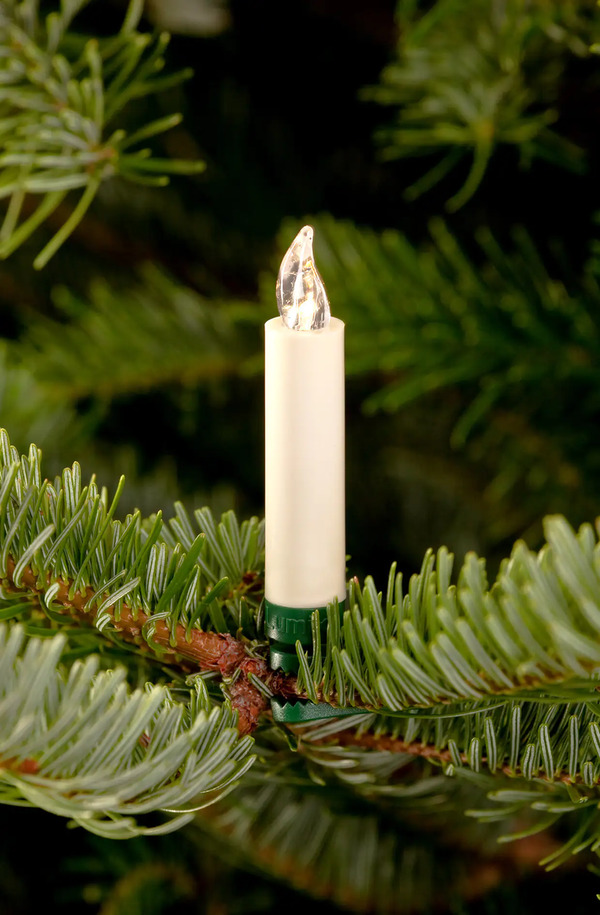 Bild 1 von Krinner Lumix Weihnachtsbaumkerzen Classic mini Basisset 12 LED elfenbein