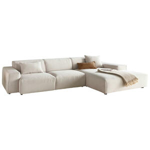 Pure Home Lifestyle Ecksofa, Weiß, Textil, 4-Sitzer, Ottomane rechts, L-Form, 299x189 cm, Blauer Engel, Goldenes M, Made in EU, Oeko-Tex® Standard 100, DGM-Emissionslabel, seitenverkehrt erhältlic