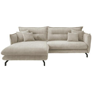Livetastic Ecksofa, Beige, Textil, 4-Sitzer, Füllung: Schaumstoff, L-Form, 255x180 cm, Rücken echt, Armteil links, rechts, Wohnzimmer, Sofas & Couches, Wohnlandschaften, Ecksofas