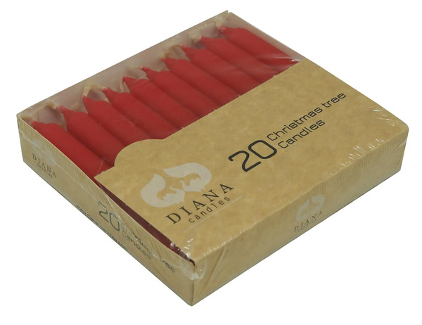 Bild 1 von Diana Candles Baumkerzen Ø 1,2 cm x 11 cm rot 20er Pack