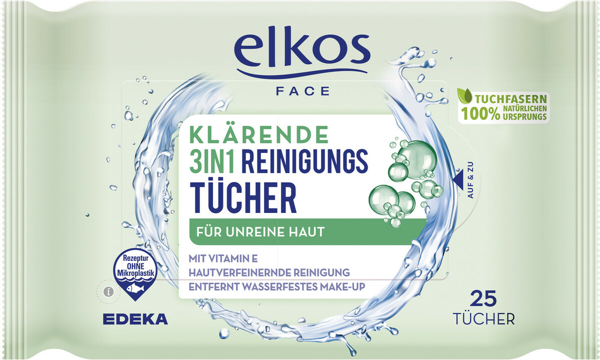 Bild 1 von Elkos Klärende 3in1 Reinigungstücher 25ST