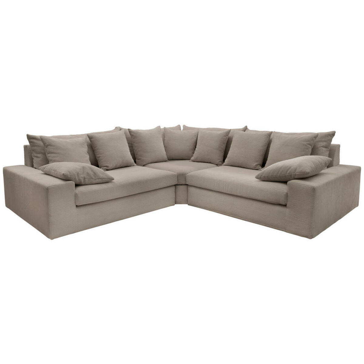 Livetastic Ecksofa Graubraun Textil 5 Sitzer Füllung Schaumstoff