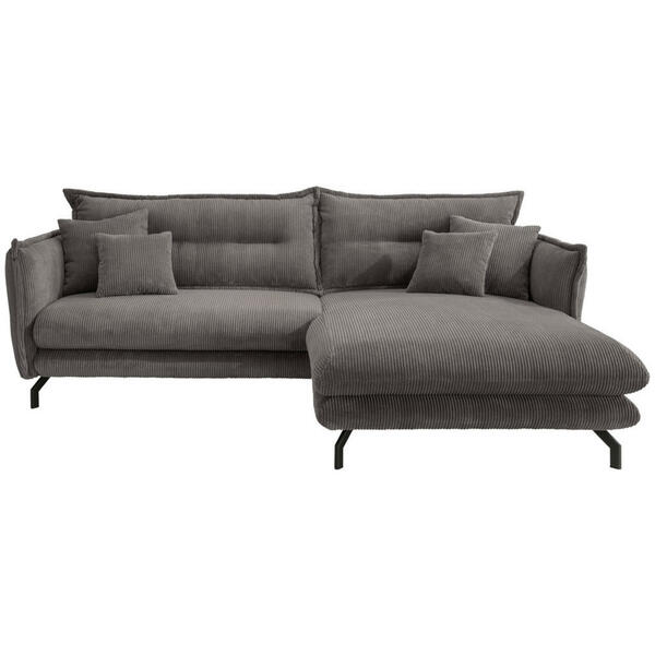 Livetastic Ecksofa Grau Textil Sitzer F Llung Schaumstoff L