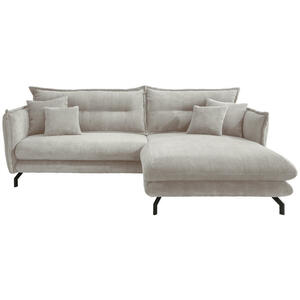 Livetastic Ecksofa, Silber, Textil, 4-Sitzer, Füllung: Schaumstoff, L-Form, 255x180 cm, Rücken echt, Armteil links, rechts, Wohnzimmer, Sofas & Couches, Wohnlandschaften, Ecksofas