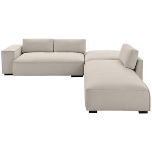 Livetastic Ecksofa, Taupe, Textil, Buche, vollmassiv, 5-Sitzer, Füllung: Schaumstoff, L-Form, 280x260 cm, Wohnzimmer, Sofas & Couches, Wohnlandschaften, Ecksofas