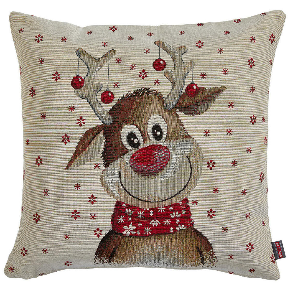 Bild 1 von X-Mas Kissenhülle, Braun, Perlmutt, Textil, Weihnachten, 45 cm, Wohntextilien, Kissen, Kissenbezüge