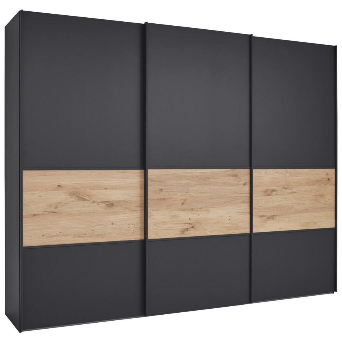 Bild 1 von Dieter Knoll Schwebetürenschrank, Graphit, Eiche, Holzwerkstoff, Eiche, massiv, 6 Fächer, 300x217x67 cm, Typenauswahl, Beimöbel erhältlich, umfangreiches Zubehör in verschiedenen Größen erhäl